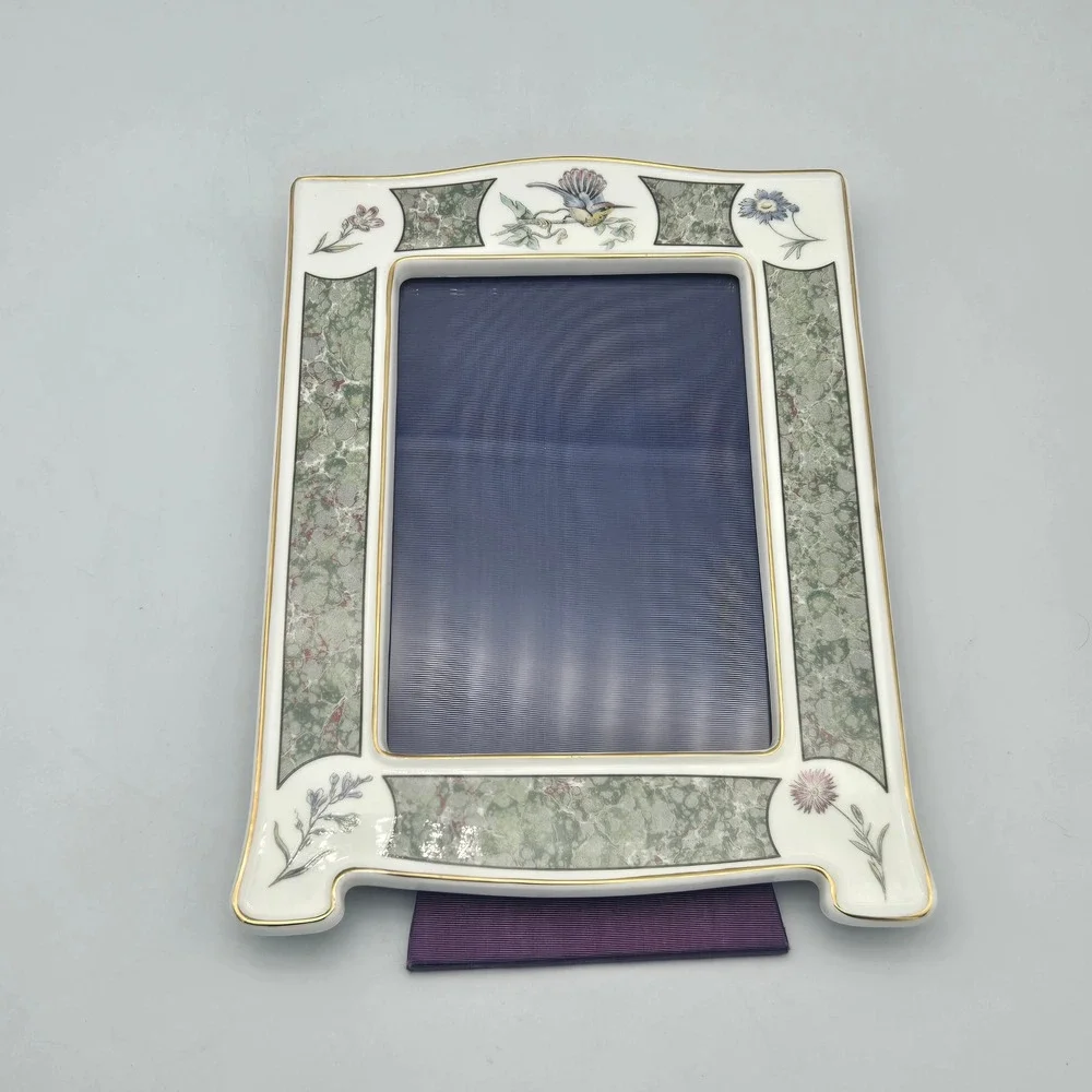 Wedgwood‎ Bone China Hummingbird & Flowers Picture Frame 5x7 Green Mother's Day